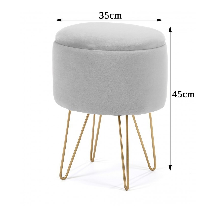 Aufkalbbarer gepolsterter Hocker AMOUR