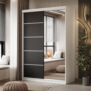 Kleiderschrank CAMARO II PLUS 150 cm mit Spiegel Schiebetürenschrank