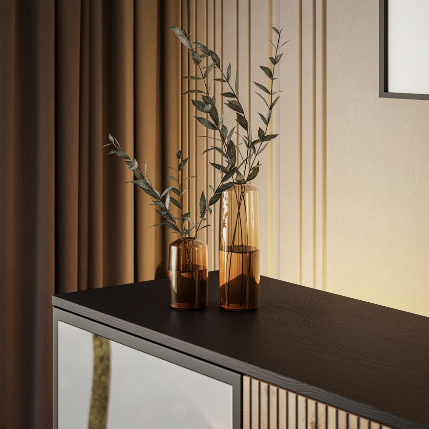 ECLIPSE K104 Kommode mit Beleuchtung Eiche schwarz wotan