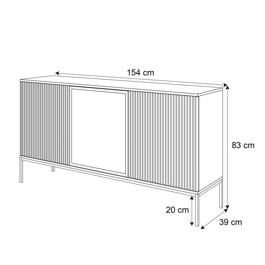 ECLIPSE K154 Kommode mit Beleuchtung Eiche schwarz wotan