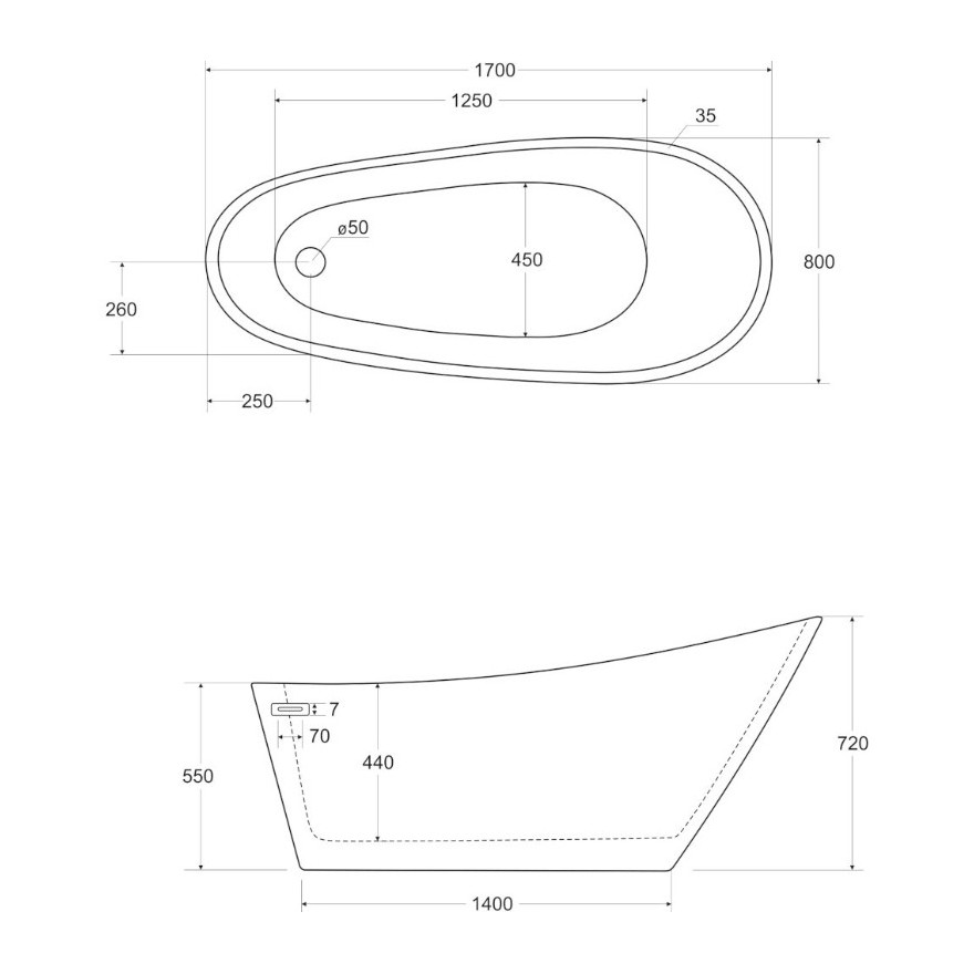 Freistehende Badewanne MELA