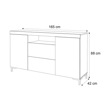 Komoda YOSHI II nóżki dąb wotan