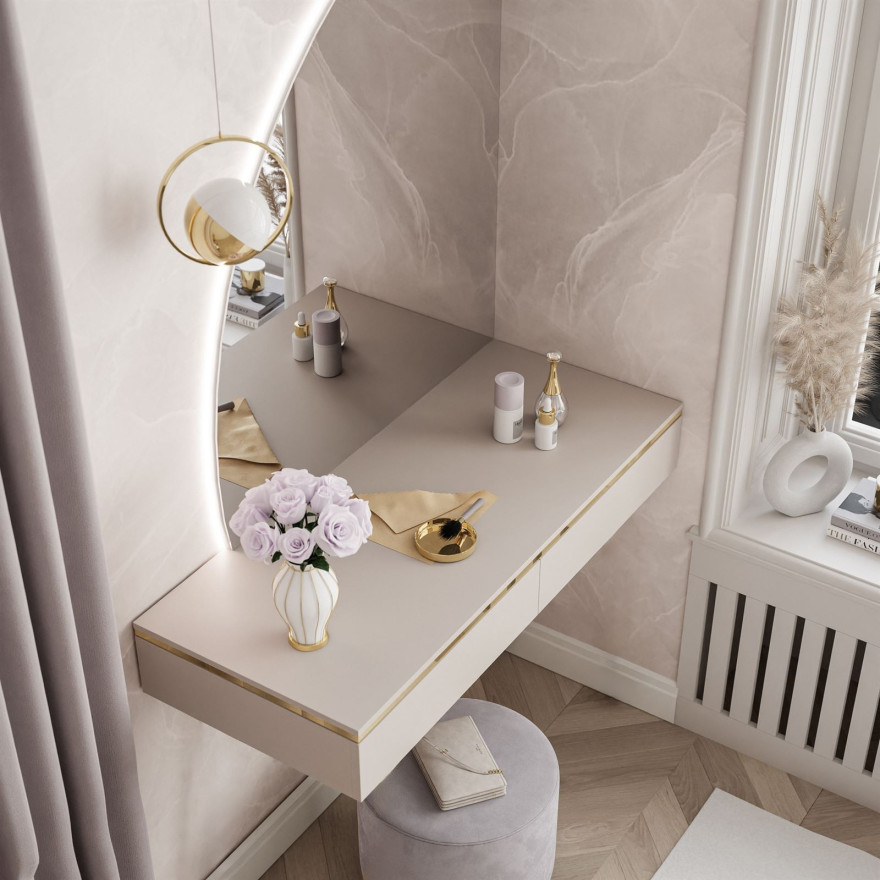 AURORA-Q hängender Schminktisch mit Spiegel