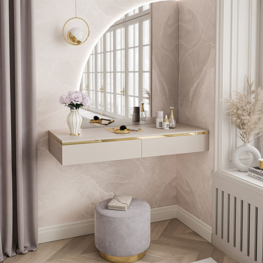 AURORA-Q hängender Schminktisch mit Spiegel