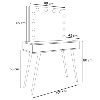 SIENNA GOLD ELITE Schminktisch mit Spiegel