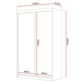 Schiebeschrank COLLIN II PLUS mit Spiegel 120 cm Schiebeschrank COLLIN II PLUS mit Spiegel 120 cm