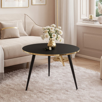 SOLEIL runder Couchtisch schwarz matt