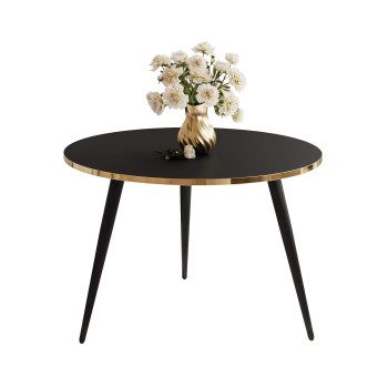 SOLEIL runder Couchtisch schwarz matt