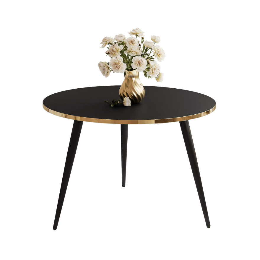 SOLEIL runder Couchtisch schwarz matt