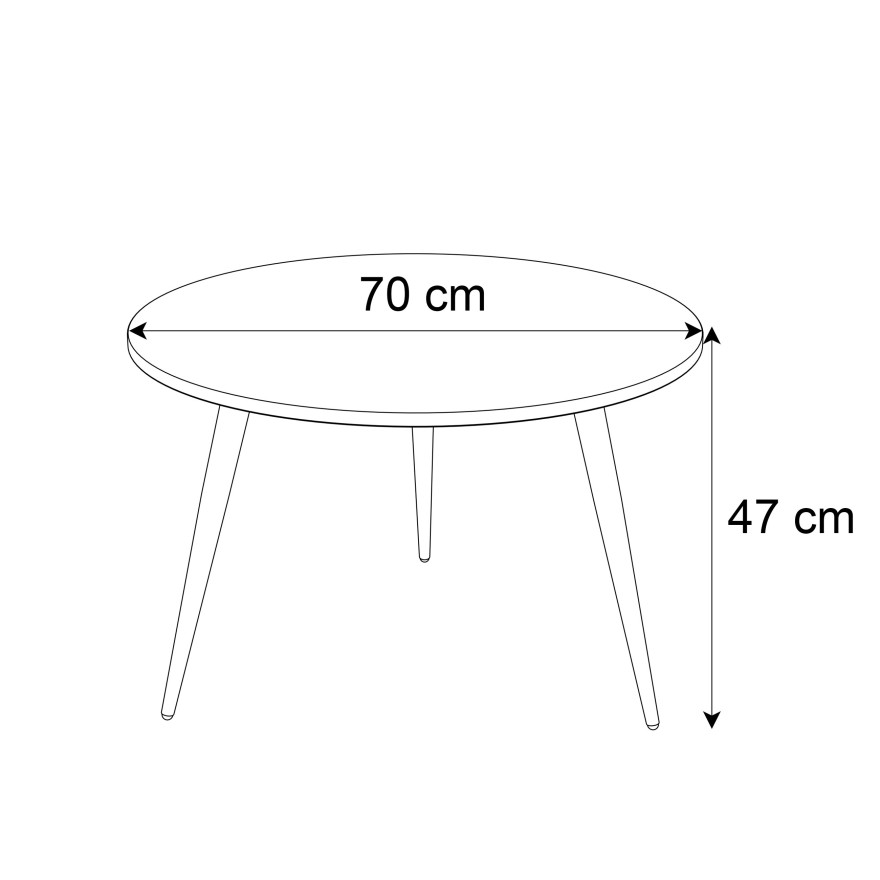 SOLEIL runder Couchtisch schwarz matt