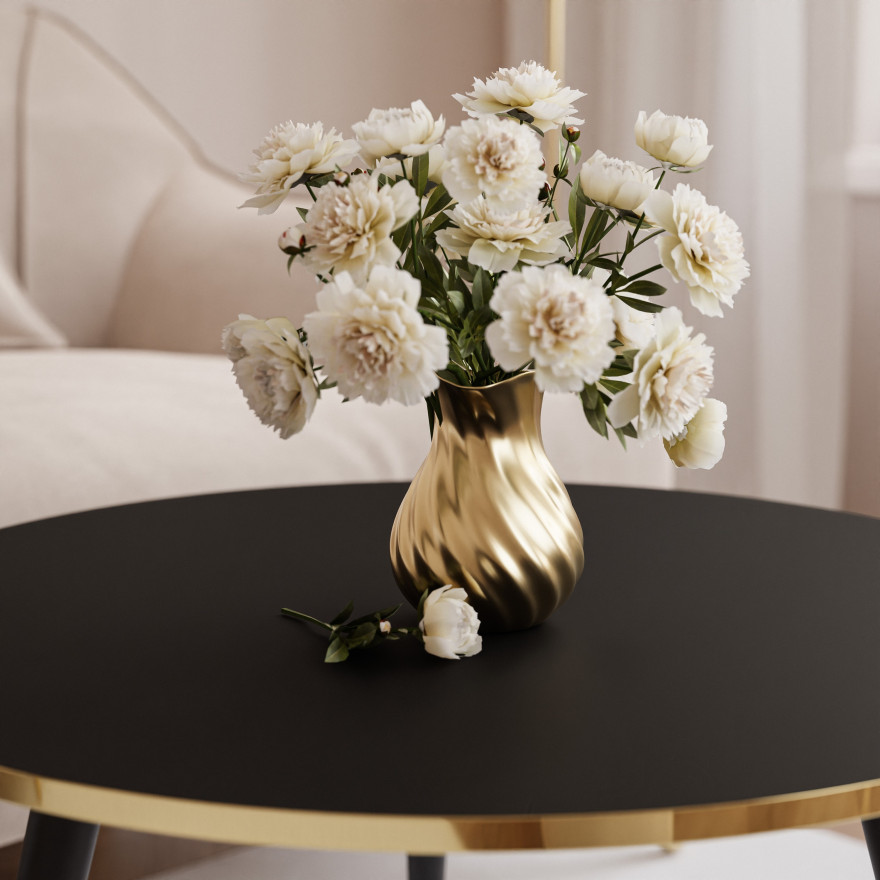 SOLEIL runder Couchtisch schwarz matt