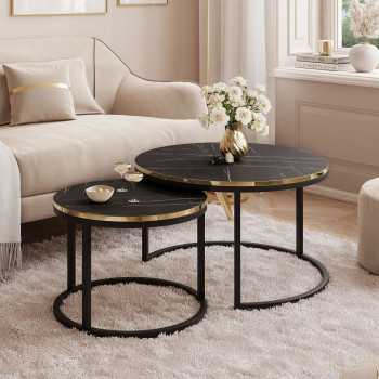 Runder Couchtisch SOLEIL MARMUR 2in1