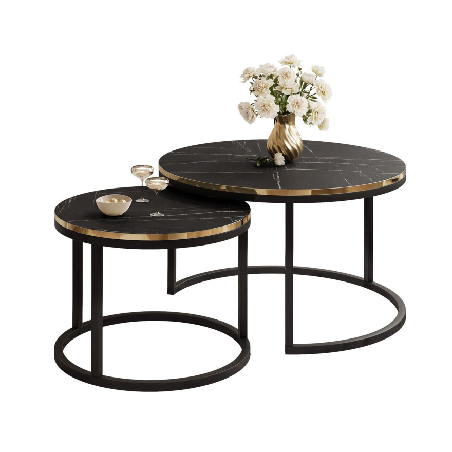 Runder Couchtisch SOLEIL MARMUR 2in1