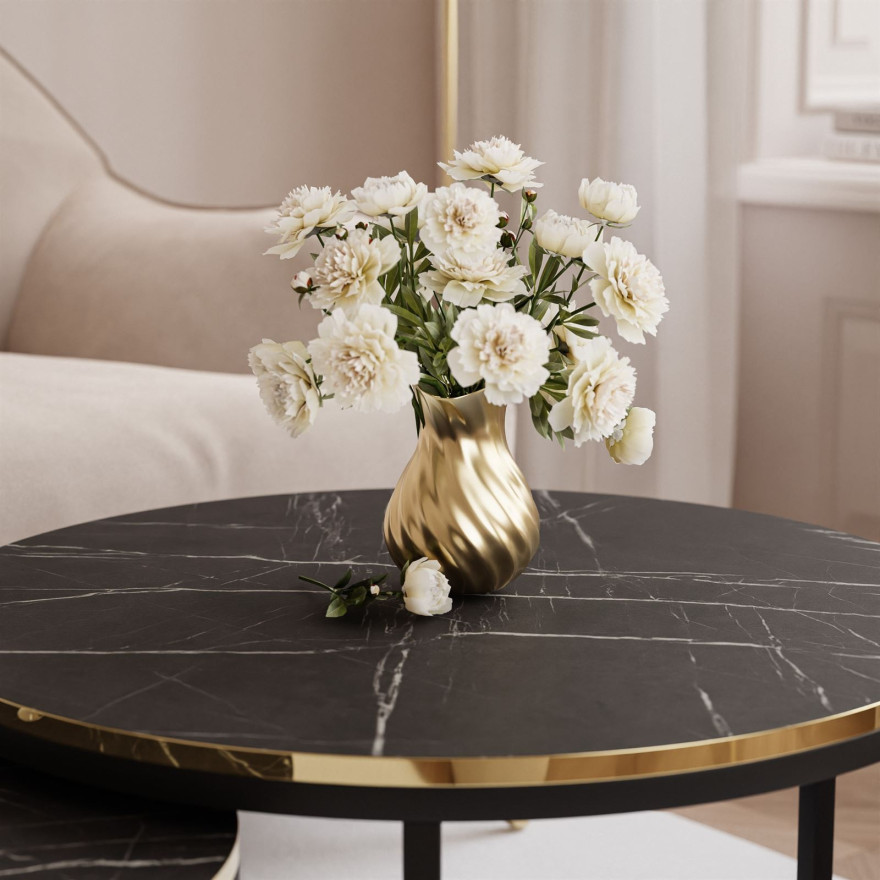 Runder Couchtisch SOLEIL MARMUR 2in1