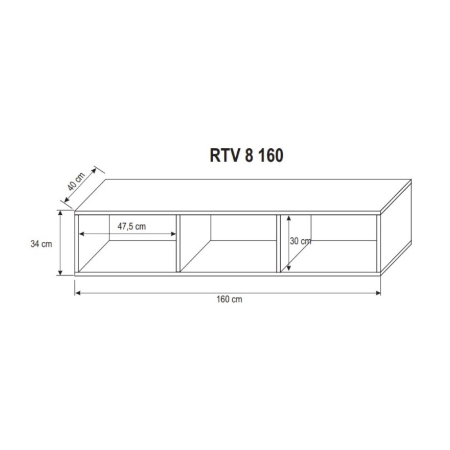 TV-Hängeschrank Lowboard RTV 8 Hochglanz