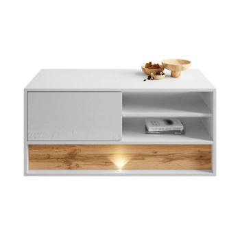 VILLA doppelseitiger Couchtisch mit Wotan Eicheneinlage