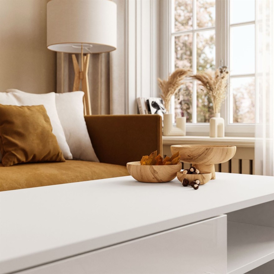 VILLA doppelseitiger Couchtisch mit Wotan Eicheneinlage