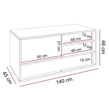 VILLA doppelseitiger Couchtisch mit Wotan Eicheneinlage