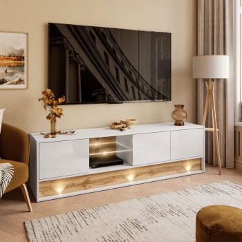 VILLA TV-Schrank 180 cm mit Einsatz aus Wotan Eiche VILLA TV-Schrank 180 cm mit Einsatz aus Wotan Eiche