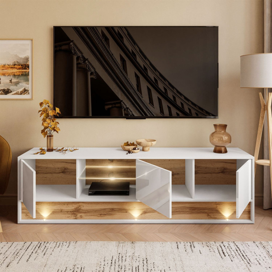 VILLA TV-Schrank 180 cm mit Einsatz aus Wotan Eiche VILLA TV-Schrank 180 cm mit Einsatz aus Wotan Eiche