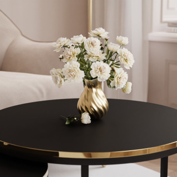 SOLEIL 2in1 runder Couchtisch mattschwarz