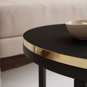 SOLEIL 2in1 runder Couchtisch mattschwarz