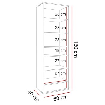 Freistehende Vitrine VILLA II mit Wotan Eicheneinsatz