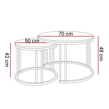 Runder 2in1 Couchtisch LORI MIX II Hochglanz