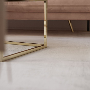 YOSHI 2in1 Couchtisch Hochglanz Gold Chrom