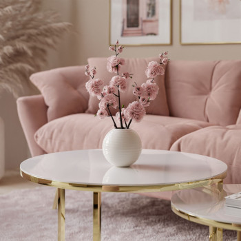 Runder Couchtisch CIRI GLASS 2in1 Gold Chrom