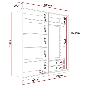 CAMILA Garderobencontainer mit Schubladen