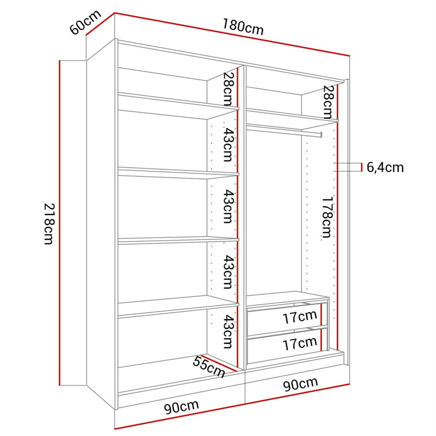CAMILA Garderobencontainer mit Schubladen