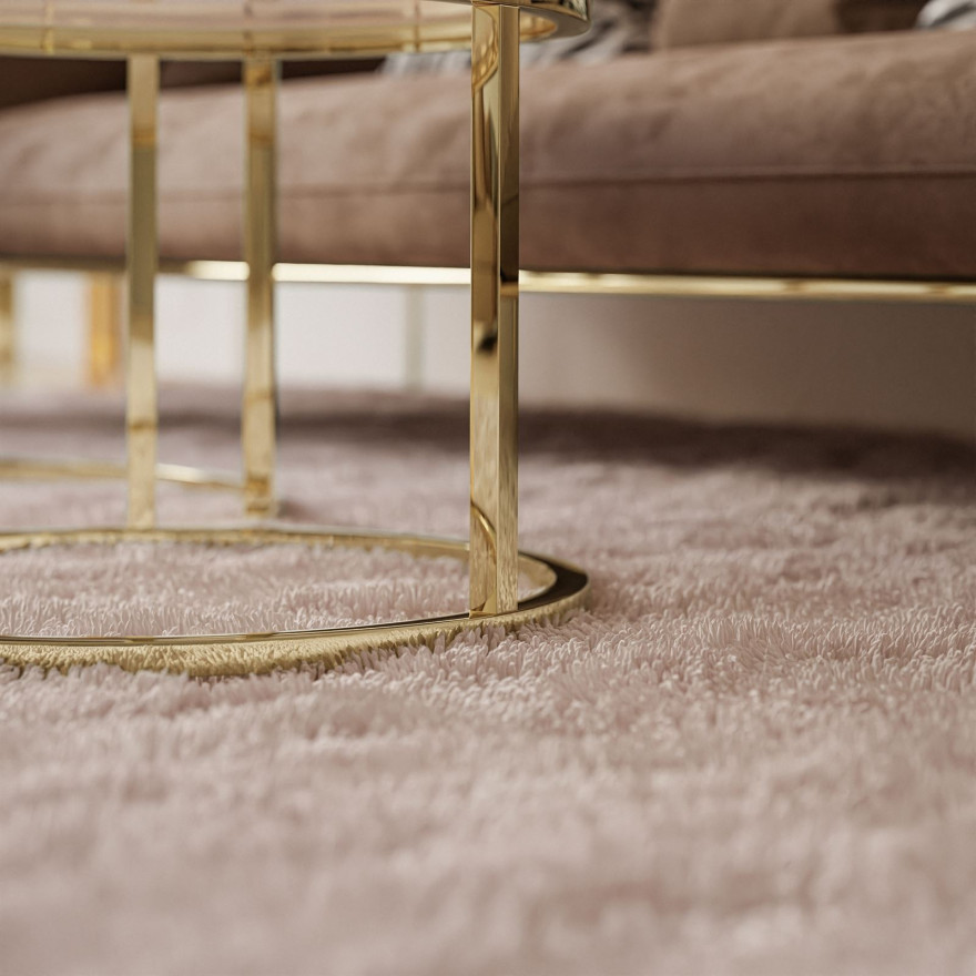 Runder Couchtisch CIRI 2in1 Gold Chrom