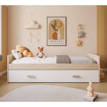 CHAMPION Kinderbett Eiche sonoma weiß