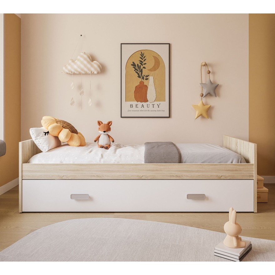 CHAMPION Kinderbett Eiche sonoma weiß