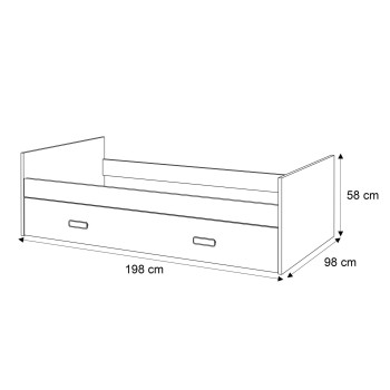 CHAMPION Kinderbett Eiche sonoma weiß