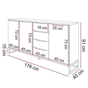 Dreitürige Kommode TOP 18 Artisan Eiche