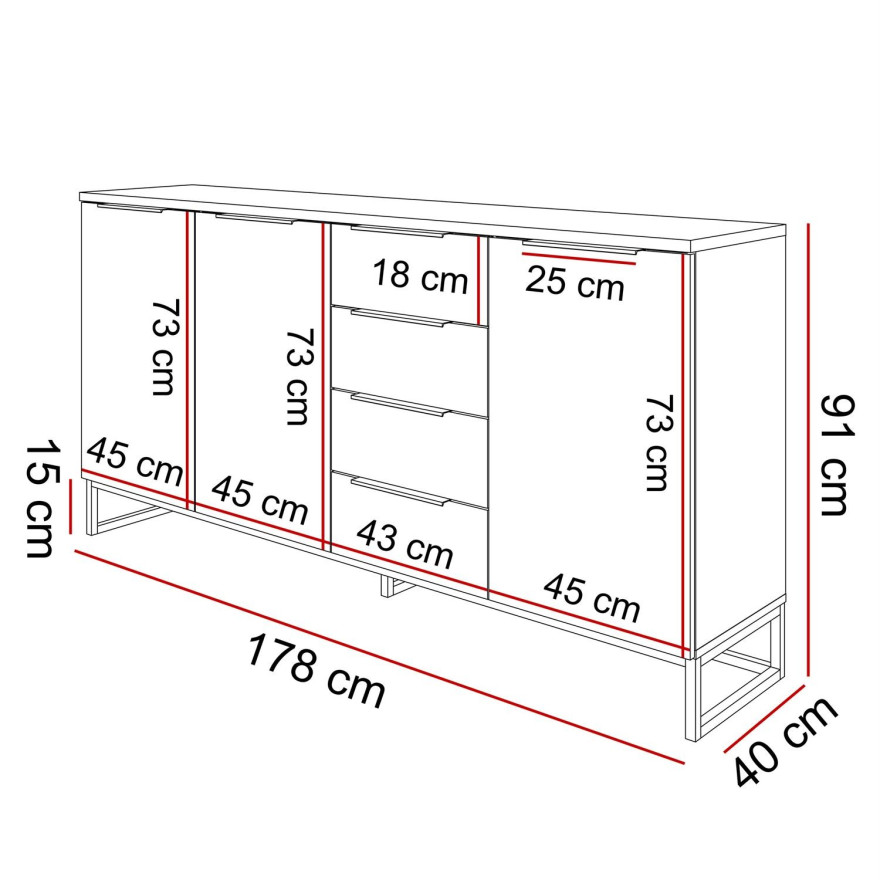 Dreitürige Kommode TOP 18 Artisan Eiche