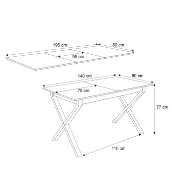 ARTON II ausziehbarer Tisch 140 cm
