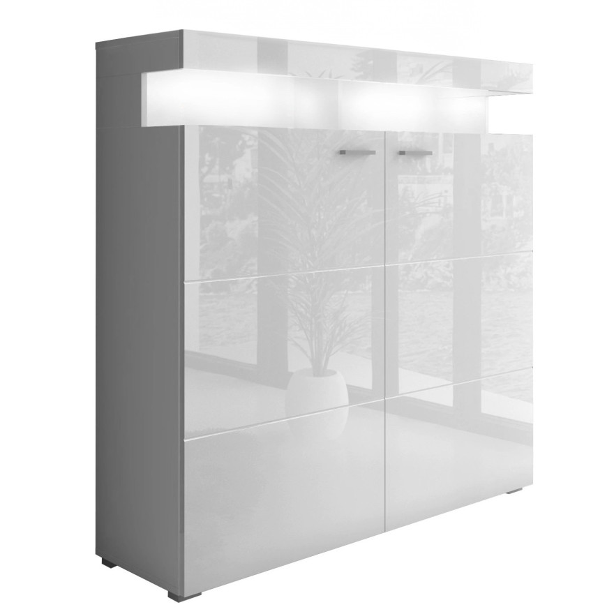 Kommode VANCOUVER W9.832 weiß Hochglanz mit LED