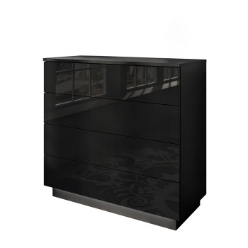 Kommode Lina PUSH OPEN schwarz Hochglanz LED Kommode Lina PUSH OPEN schwarz Hochglanz LED