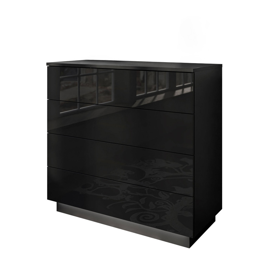 Kommode Lina PUSH OPEN schwarz Hochglanz LED Kommode Lina PUSH OPEN schwarz Hochglanz LED