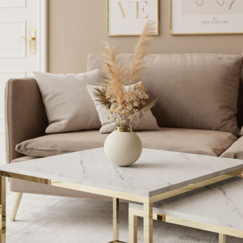 YOSHI LEVANTO 2 in 1 Couchtisch gold chrom