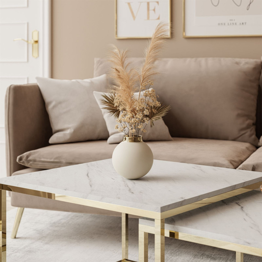 YOSHI LEVANTO 2 in 1 Couchtisch gold chrom