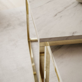 YOSHI LEVANTO 2 in 1 Couchtisch gold chrom