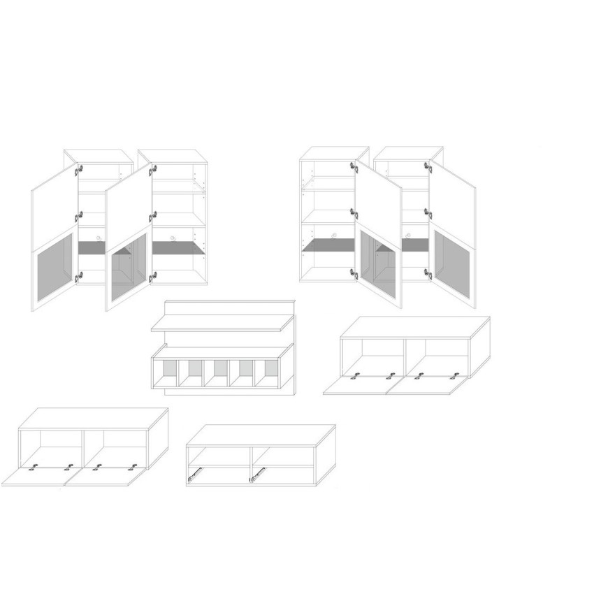 ALFA II Wohnwand mit LED-Beleuchtung