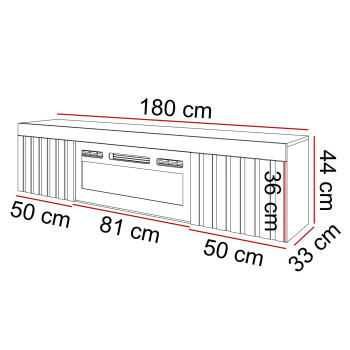 RTV Schrank CAMINO III mit einem elektrischen Kamin