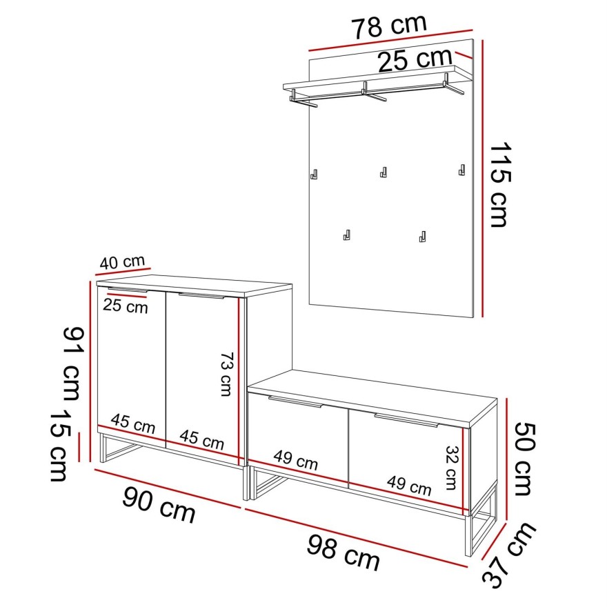 TOP III Garderobe Eiche artisan TOP III Garderobe Eiche artisan