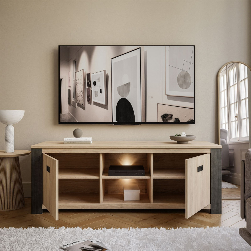 LOUI 152 cm Eiche puccini TV Schrank LOUI 152 cm Eiche puccini TV Schrank