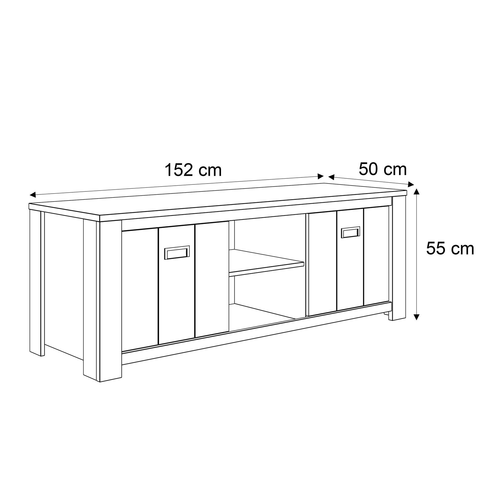 LOUI 152 cm Eiche puccini TV Schrank